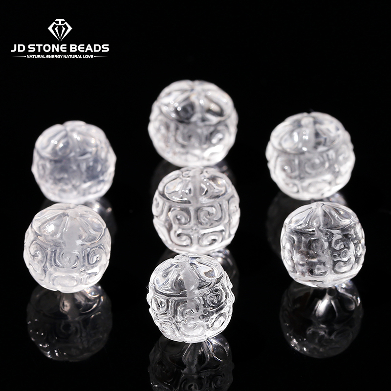 1 pc rocha natural quartzo esculpido contas redondas com buraco pingente para fazer jóias diy pulseira colar acessório