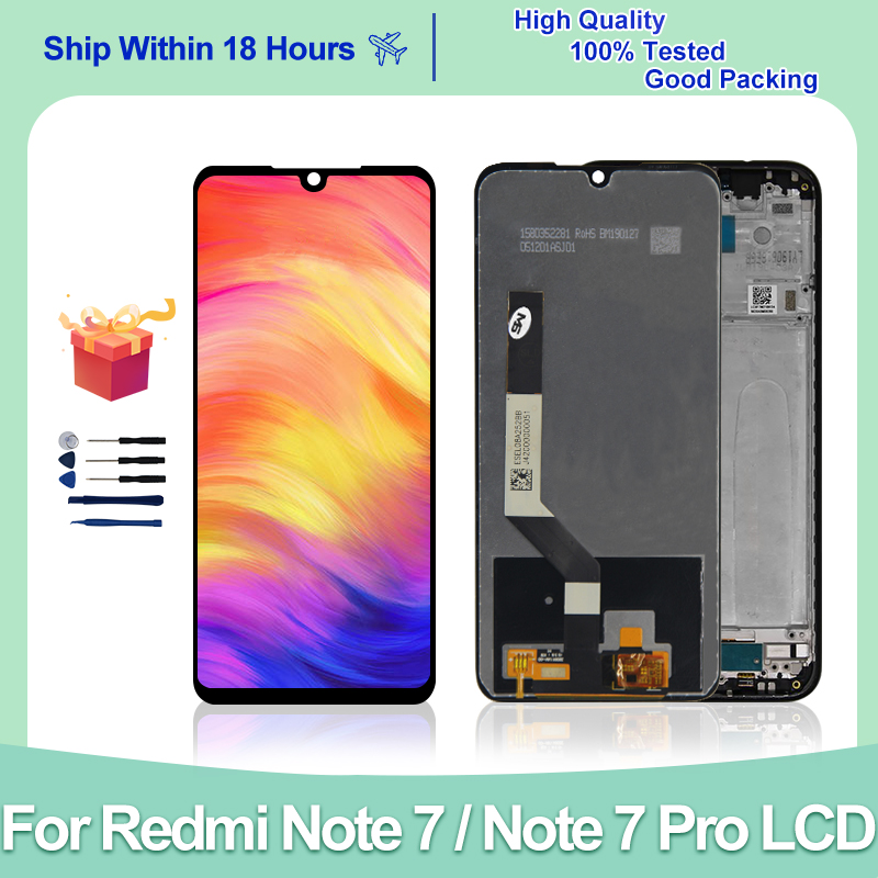 Xiaomi Redmi Note 7 Pro用の交換用タッチスクリーン,6.3インチ