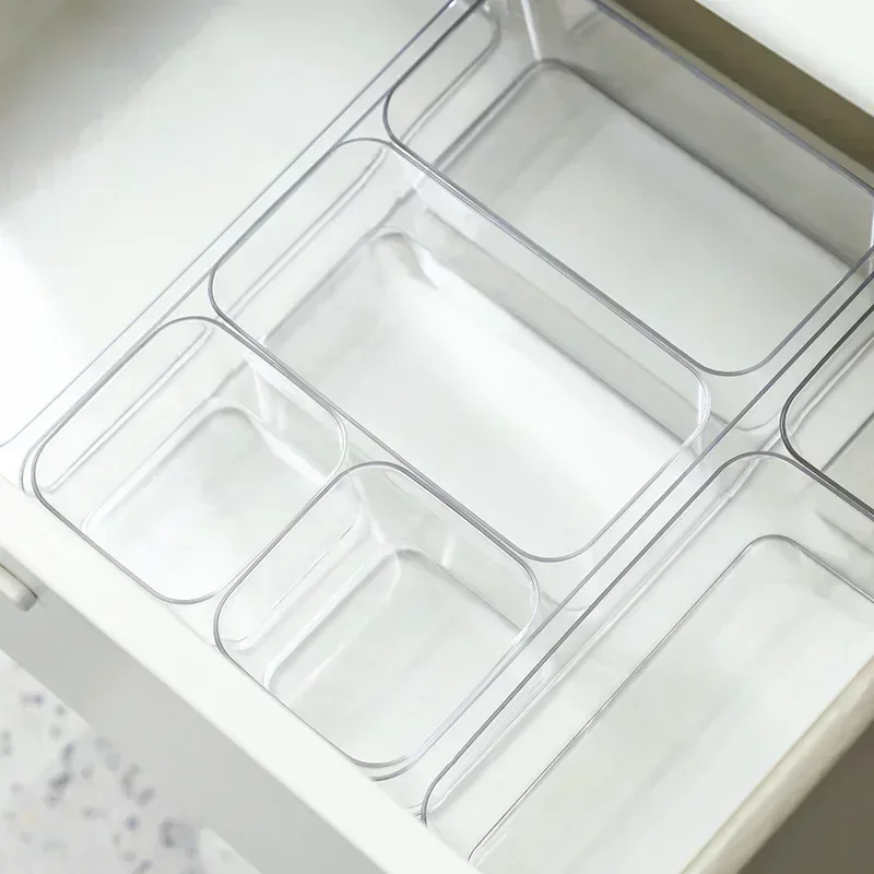 Transparente Box, Aufbewahrungsbox, Schreibtisch, Kunststoff, Aufbewahrungsbox, Behälter, Schublade, Organizer, Schmuckschatulle, Make-up-Organizer, Boxen 2042
