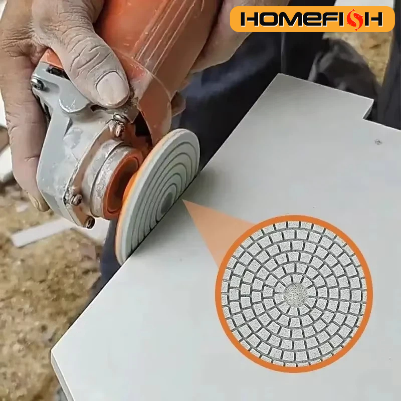 1 pz Disco Lucidante per Piastrelle in Ceramica da 80mm, per Smerigliatrice Angolare, Lucidatura a Secco, Smussatura e Levigatura di Marmo, Quarzo e Pietra