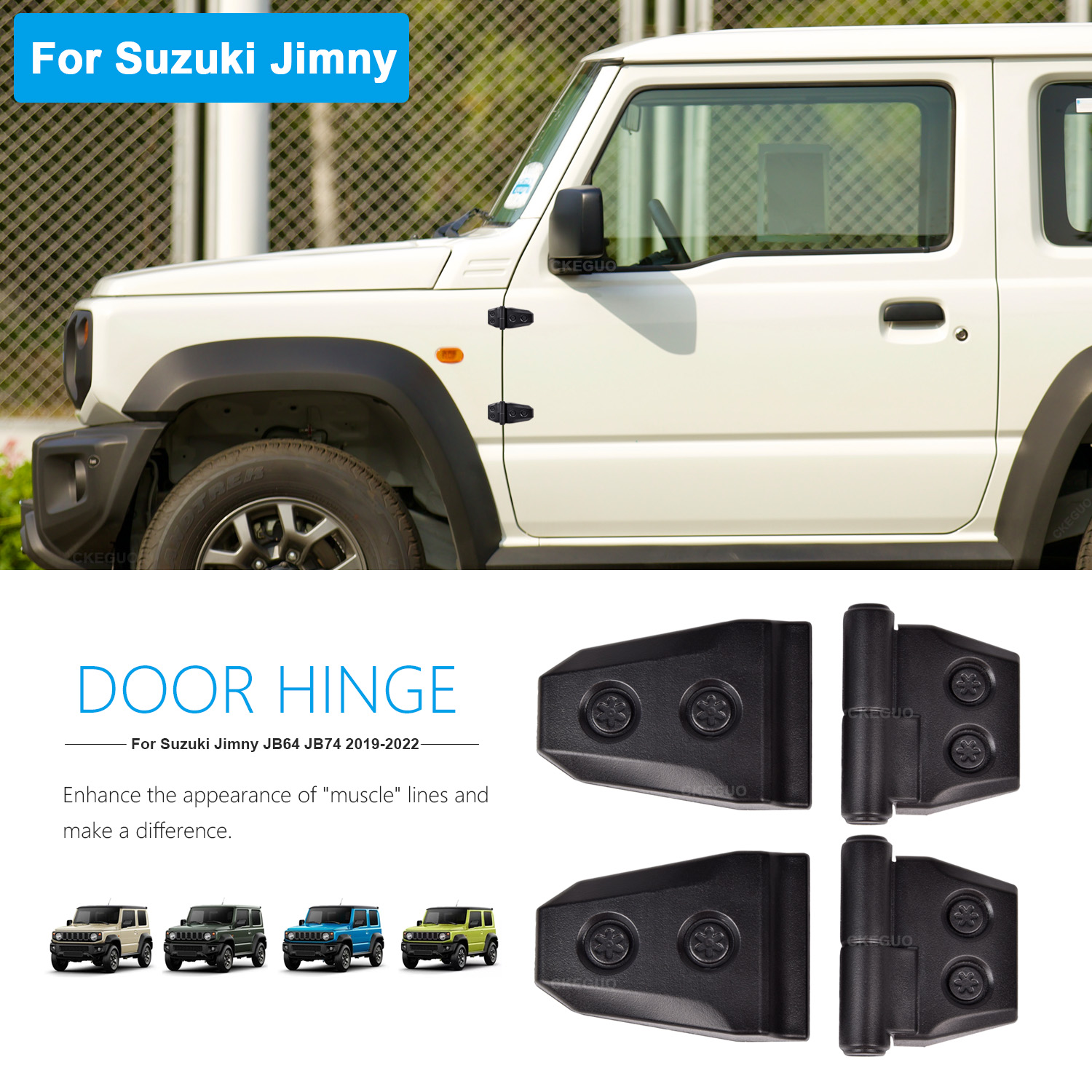 Voor Jimny Motorkap Deur Scharnier Decoratie Cover Trim Stickers Voor Suzuki Jimny JB64 JB74 2018-2020 Auto Exterieur Accessoires