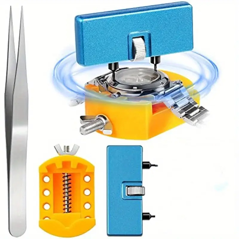 Horlogebatterijvervangingsset, horlogesleutel voor het verwijderen van de achterkant van het horloge, voor het openen van de draaibare horlogekast, met beugel voor het verwijderen van de achterkant van het horloge, pincet