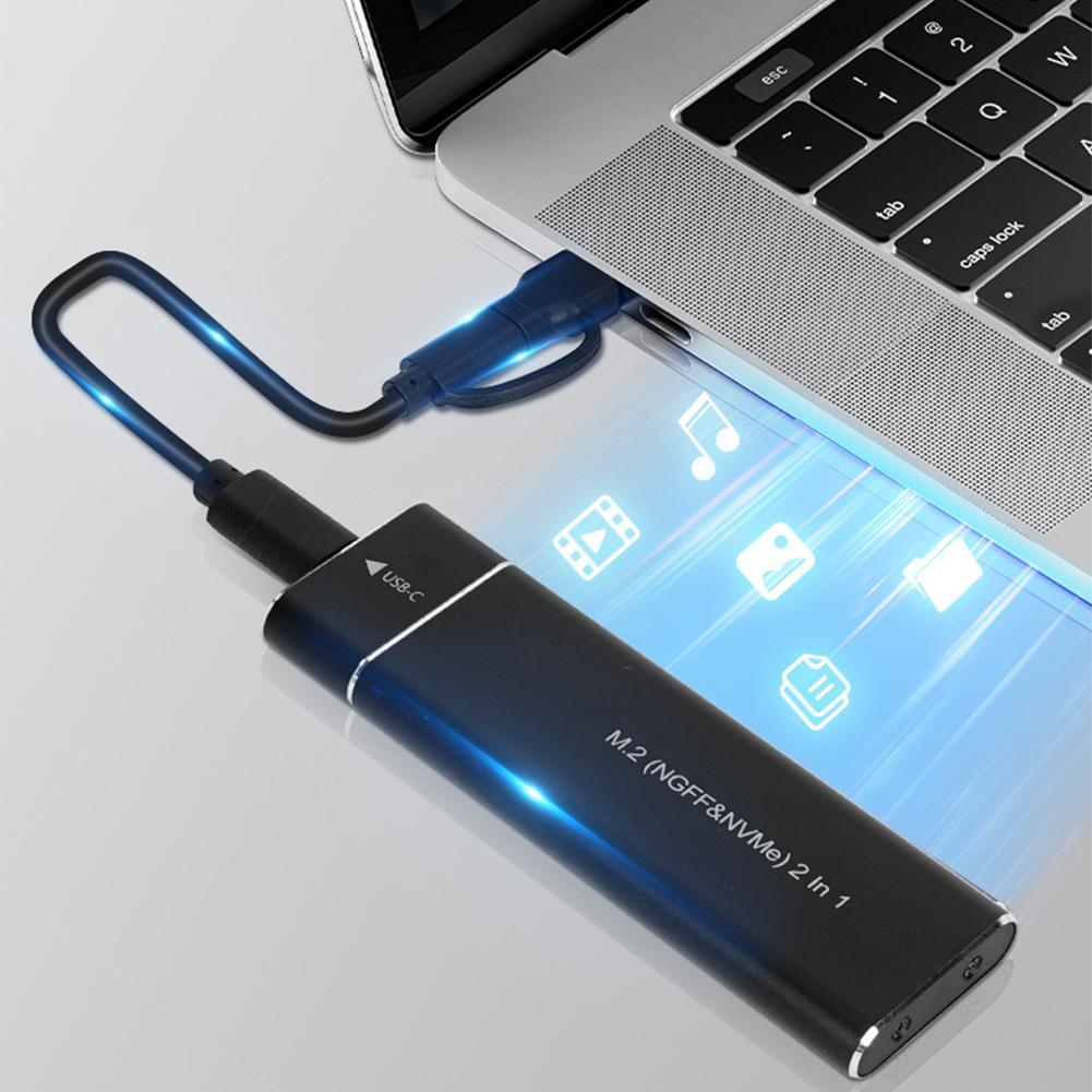 デュアルプロトコル M2 SSD ケース M.2 NVMe SATA SSD エンクロージャ アダプタ 10Gbps USB 3.1 タイプ C 外部エンクロージャは M および B&M キーをサポート