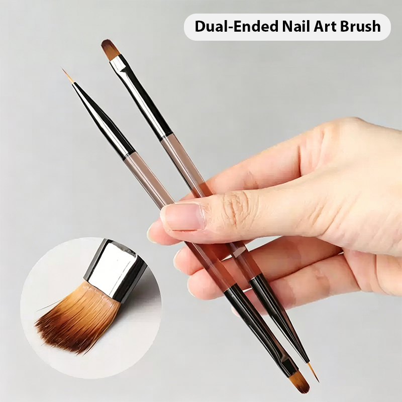 2/1Pc Dual Ended Nail Art Brushes Striping Liner Brush French Tip Extension Gel Painting Pen Manicure Design Drawing Tools