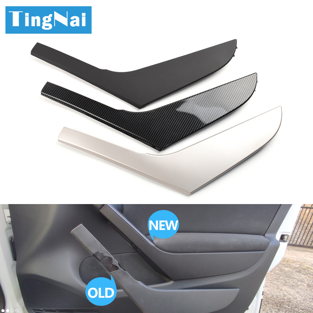Preto porta interior do carro esquerda direita puxar alça capa guarnição para volkswagen vw golf 6 gti mk6 2009 2010 2011 2012 2013 2014