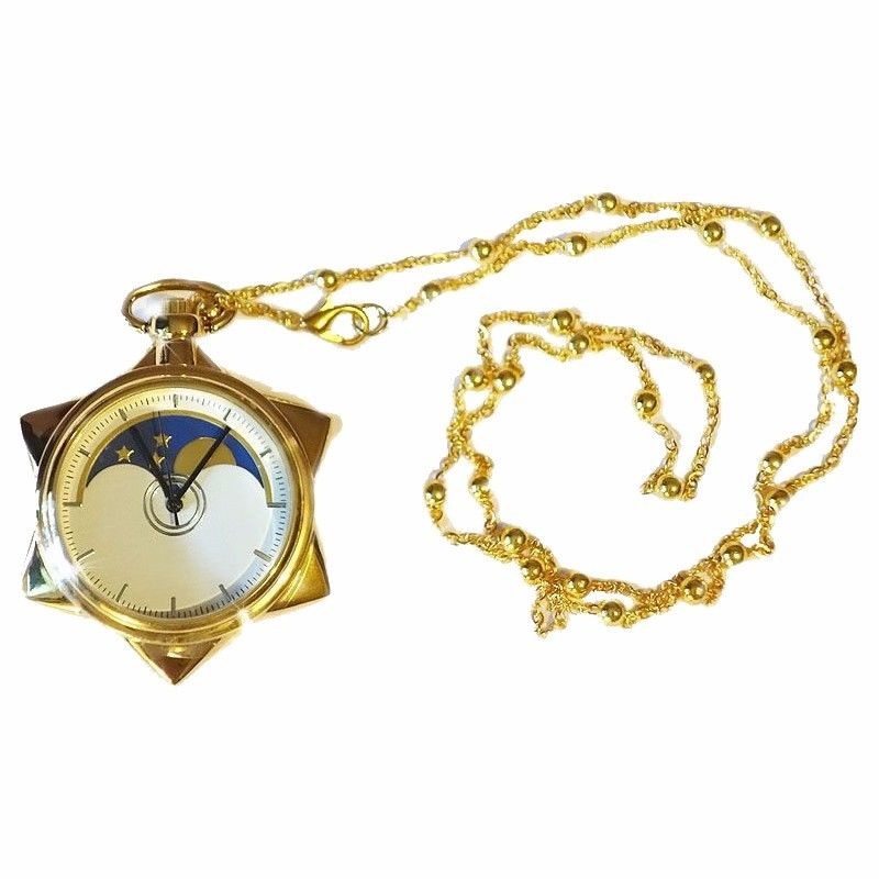 Colar Sailor Moon com pingente de estrela de cristal, relógio de bolso, colar para estudantes, coleção de joias, presente