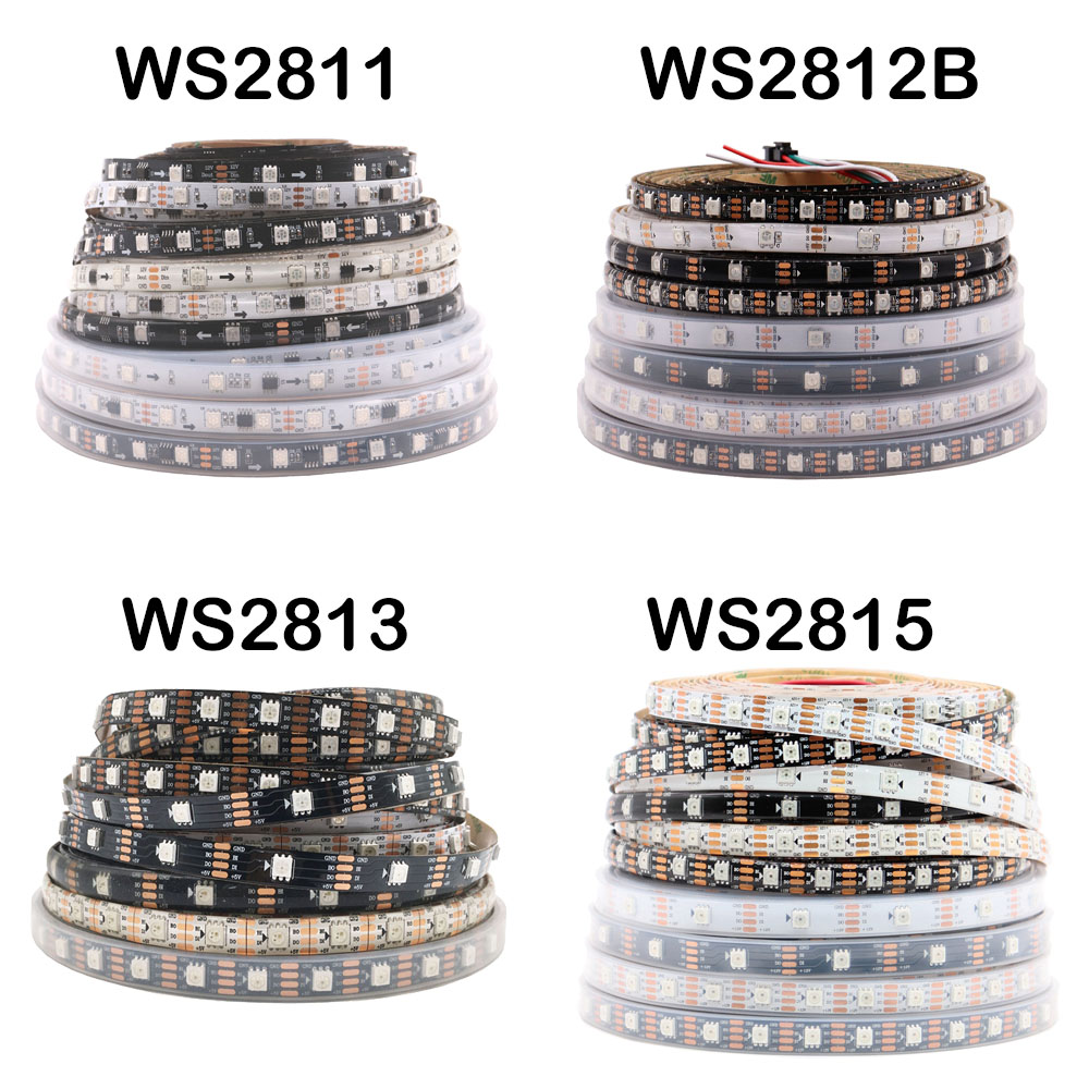 WS2811 WS2812B WS2813 WS2815 5050 RGB LED Thông Minh Dây Riêng Lẻ Addressable IC 30/60/144 Điểm Ảnh/Đèn LED/M Ánh Sáng IP30/65/67