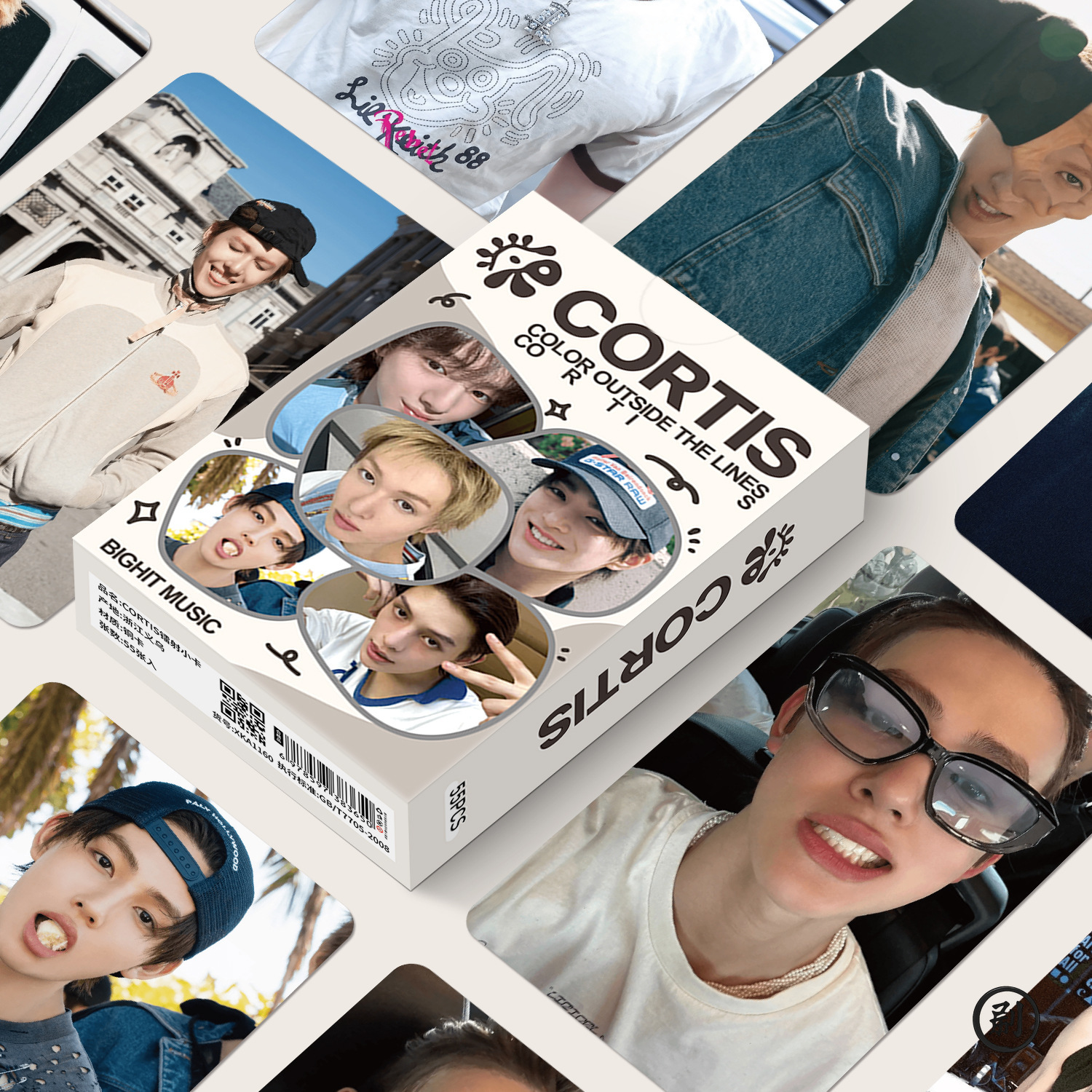 การ์ดเลเซอร์ 50 ชิ้น/ชุด ไอดอลเคป๊อป คอร์ติส เจมส์ จูฮุน มาร์ติน ซองฮยอน เคออนโฮ ภาพพิมพ์บนการ์ด ของขวัญสำหรับแฟนคลับ
