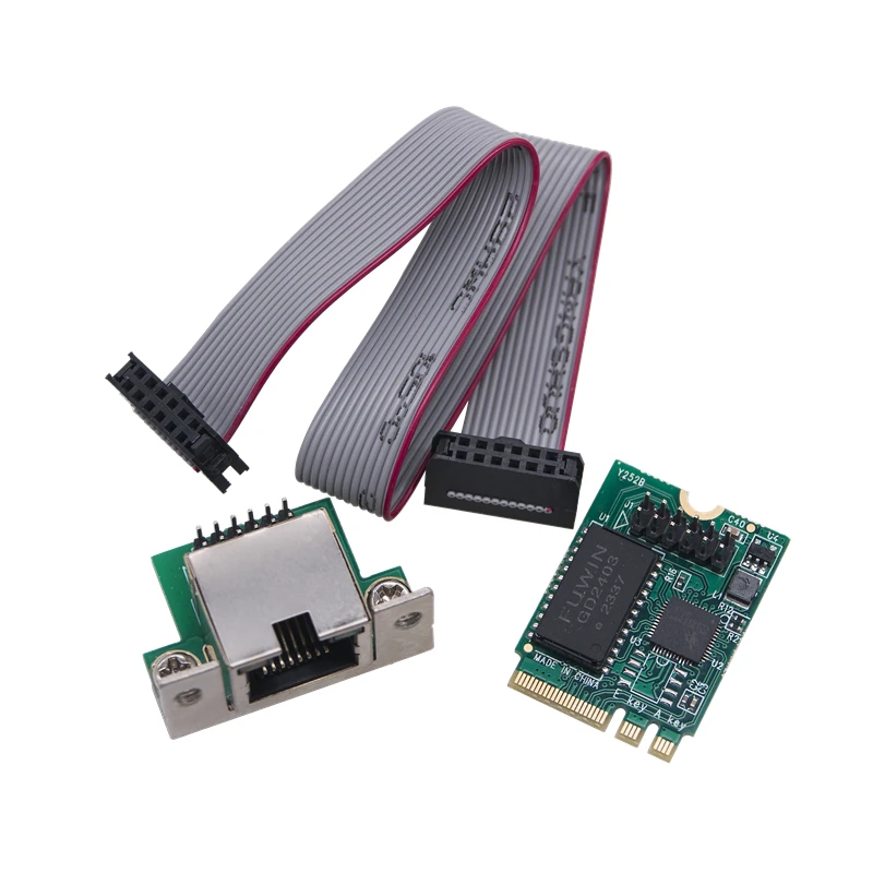 M.2 A + E KEY 2.5Gb kartu LAN Ethernet M2 A/E ke RJ45 COM Port adaptor jaringan Adapter Chip 2.5G/1G/100Mbps kartu jaringan Gigabit