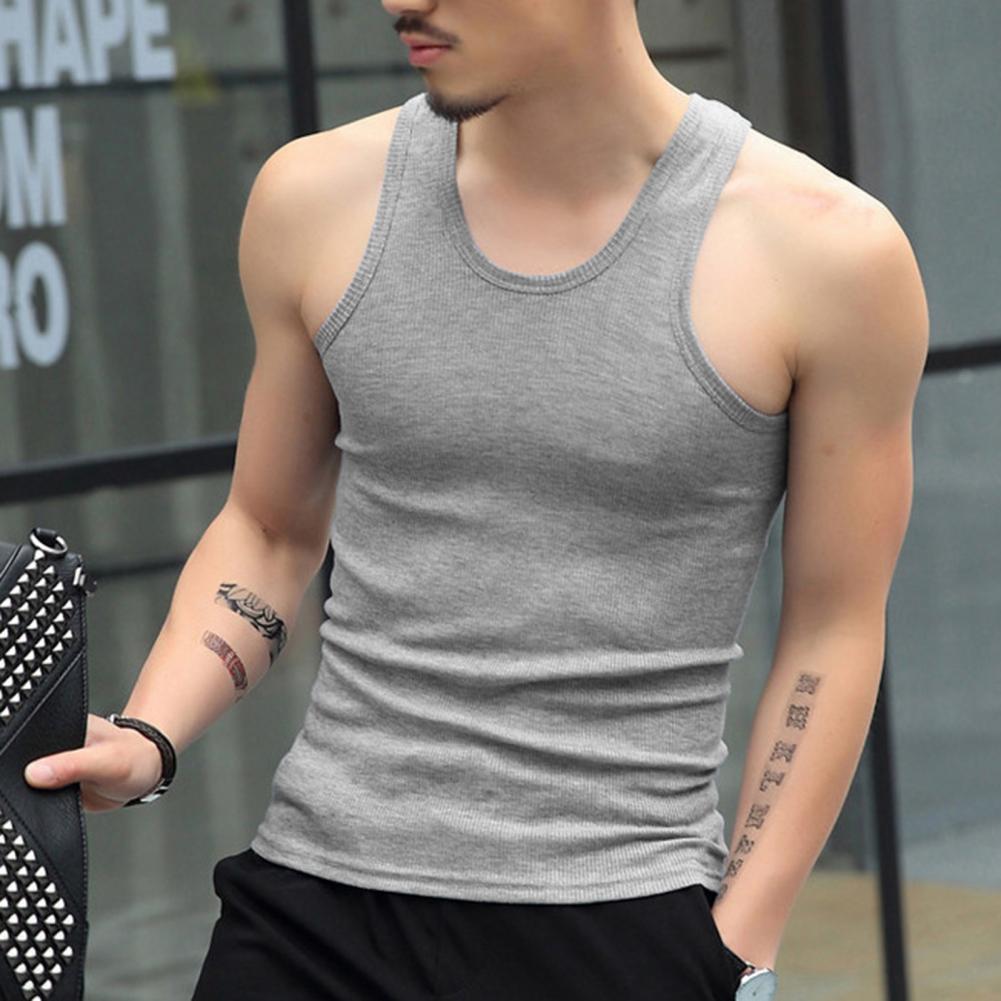 2025 Herren-Tanktop mit O-Ausschnitt, ärmellos, Herren-Tanktop mit guter Elastizität, Atmungsaktivität, Fitness, Sport und Slim-Fit-Outdoor-Weste