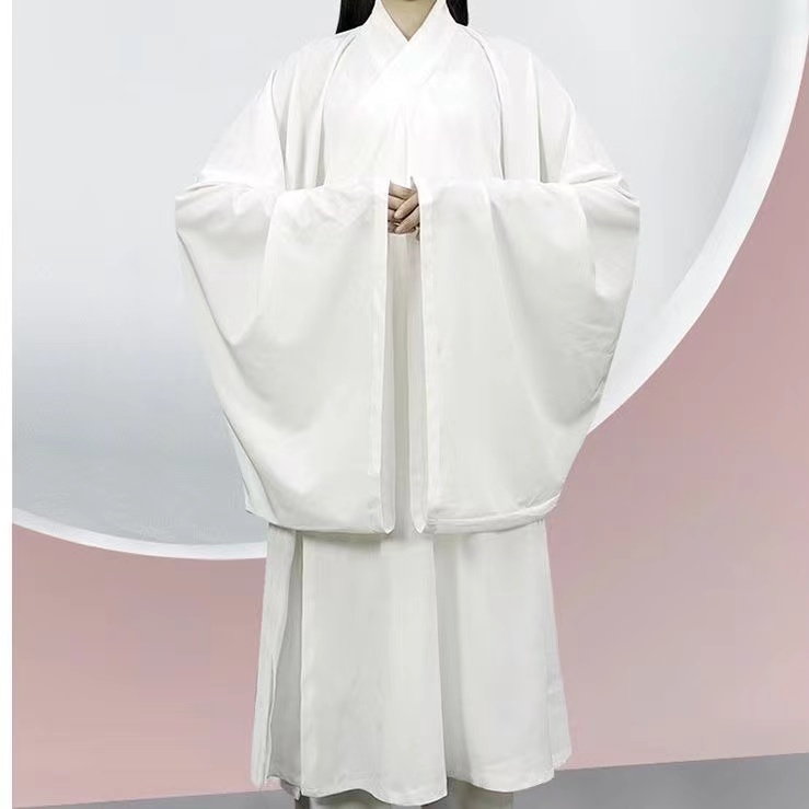 Hanfu 중국 명나라 전통 라운드 칼라 가운 안감 원래 흰색 내부 착용 의류 도교 가운 란제리 의상