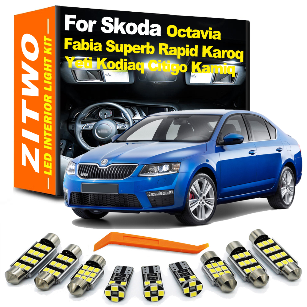 ZITWO Canbus светодиодный комплект внутреннего освещения для Skoda Octavia Fabia Superb Rapid Karoq Yeti Kodiaq Citigo Kamiq Roomster MK1 MK2 MK3