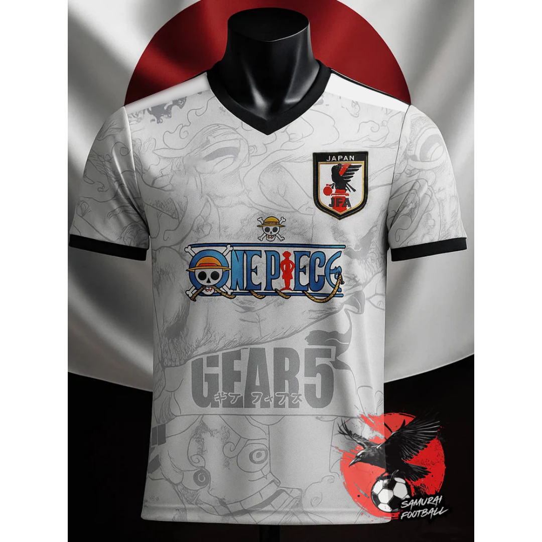 2026 Maillot Du Japon X One Piece Luffy Gear 5 Voetbalshirt Lente Sport Heren T-Shirt Kinderkleding Tee Y2k Vrouw