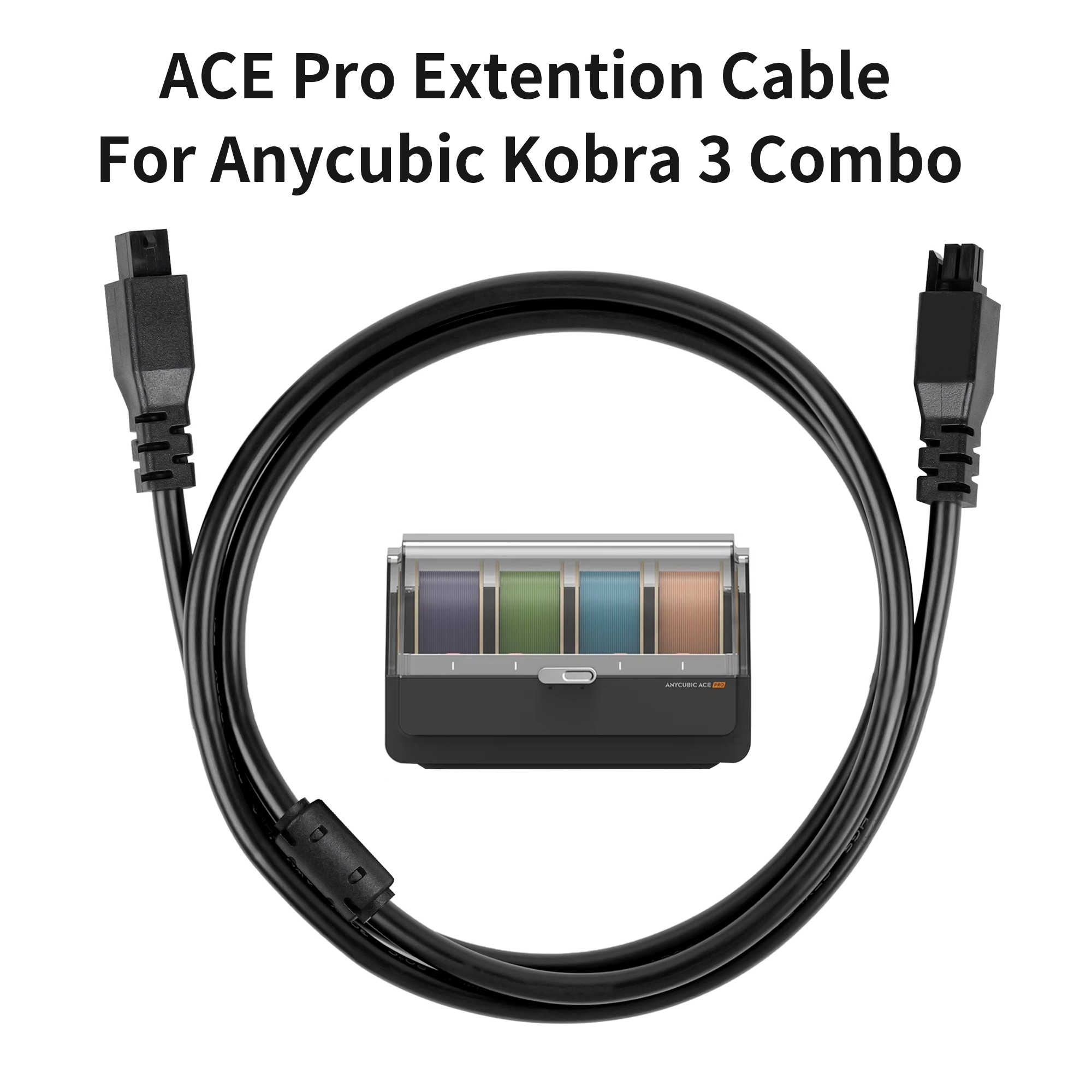 Kabel danych Kobra 3 Combo 4-pin, przedłużacz ACE Pro 1M z pierścieniem magnetycznym do drukarki 3D Kobra 3/Max/S1/S1C