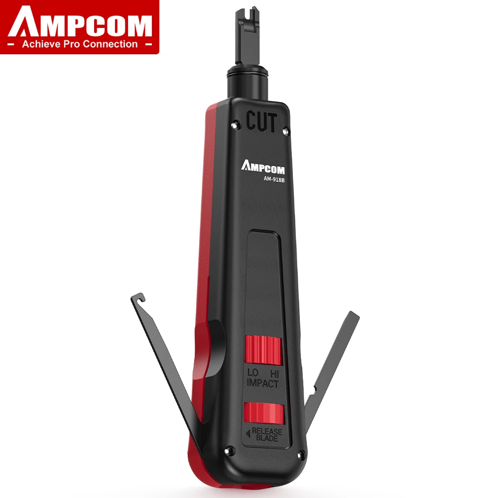 Alat Punch Down AMPCOM, Alat Kabel Jaringan Multifungsi Tipe 110 dengan Dua Pisau Alat Penyisipan Terminal Dampak Telepon