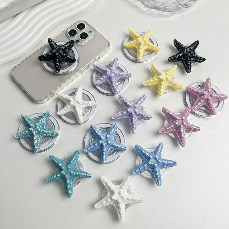 Harz Simulation Seestern Handy Ständer Magesafe Magnetische Telefon Halter Und Gewöhnliche Aufkleber Stile Sockel Grip