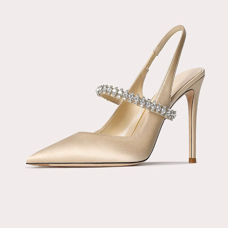 Dames Water Diamond 2024 Nieuwe puntige schoenen met slanke hakken en hoge hakken met een hoofdband en sandalen voor dames singles