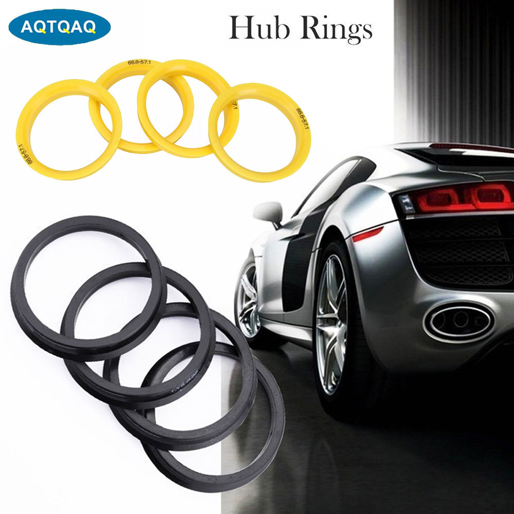4 Uds cubo de rueda de plástico para coche anillos centrales diámetro central 73.1-57.1 66.6-57.1 73.1-60.1 73.1-66.6 67.1-60.1 73.1-56.1 73.1-54.1 negro