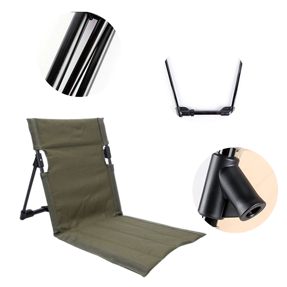 Silla de playa plegable con respaldo, silla para acampar al aire libre, sillón, silla de suelo para conciertos de pesca