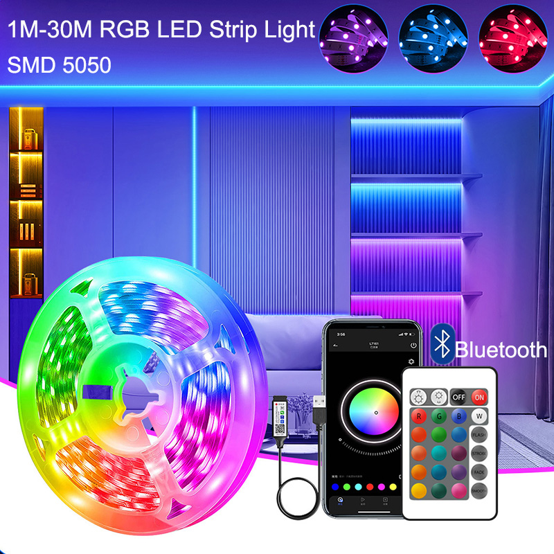 Tira de luces LED USB ambiental para TV, cambio de Color, música, Sycn RGB, autoadhesiva, 5V, luces de Control de aplicación inteligente para decoración del hogar