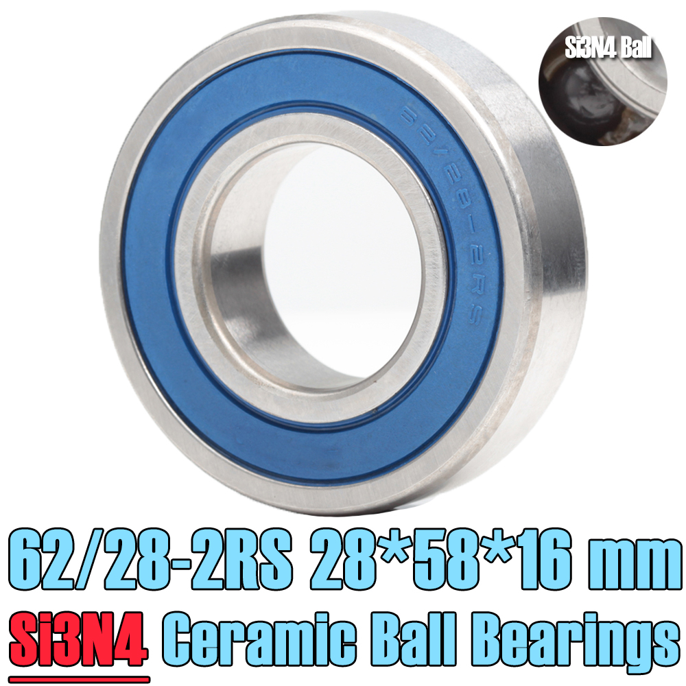 Rodamiento cerámico híbrido 62/28 28*58*16mm (1 pieza) rueda delantera trasera de bicicleta de carrera 62 28 2RS LUU rodamientos de bolas híbridos Si3N4 62/28RS