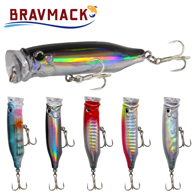 Señuelo de pesca flotante Popper Wobbler, cebo Artificial Crankbait, cebo de pesca de carpa Poper, 1 ud.