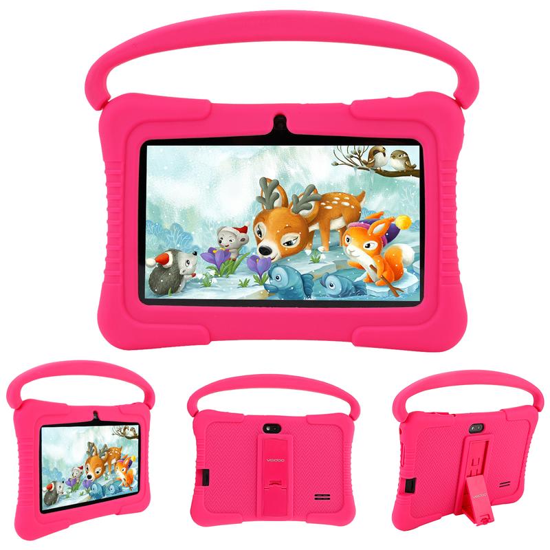 Tablet infantil de 7 polegadas Android para crianças 64 GB, tablets infantis com estojo à prova de choque, controle de pais, Bluetooth, WiFi,