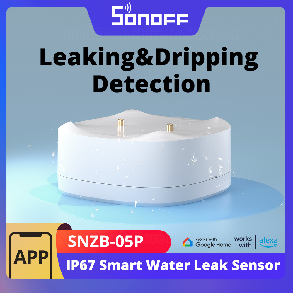 SONOFF SNZB-05P Zigbee Умный датчик утечки воды Обнаружение утечки и капа Оповещение в реальном времени Умная сцена через eWeLink Alexa Google