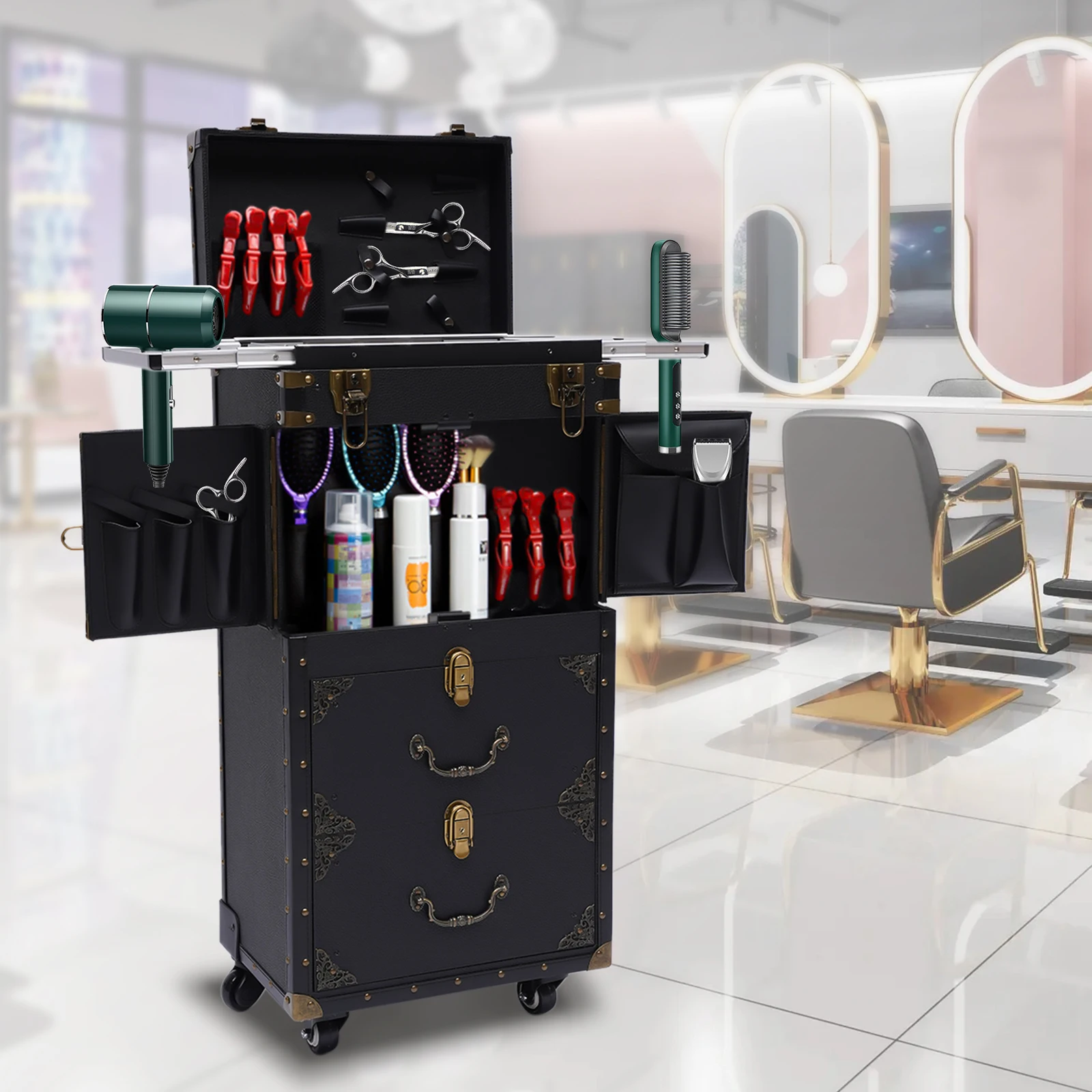 Make-up Kappers Gereedschapswagen Stylist Schoonheidssalon Cosmetische Trolley Hulpwagen met wielen