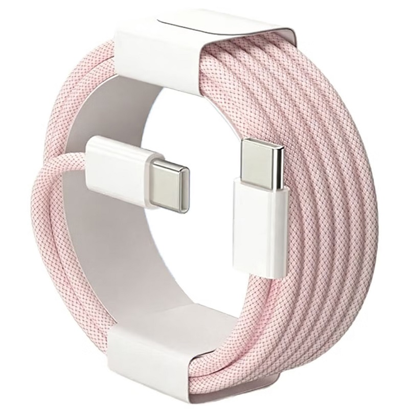 สายชาร์จเร็วแบบถักไนลอน USB-C to USB-C 60W PD สำหรับ iPhone 17 16 15 /Pro Max ใช้งานร่วมกับ Samsung Type C รองรับการชาร์จเร็ว