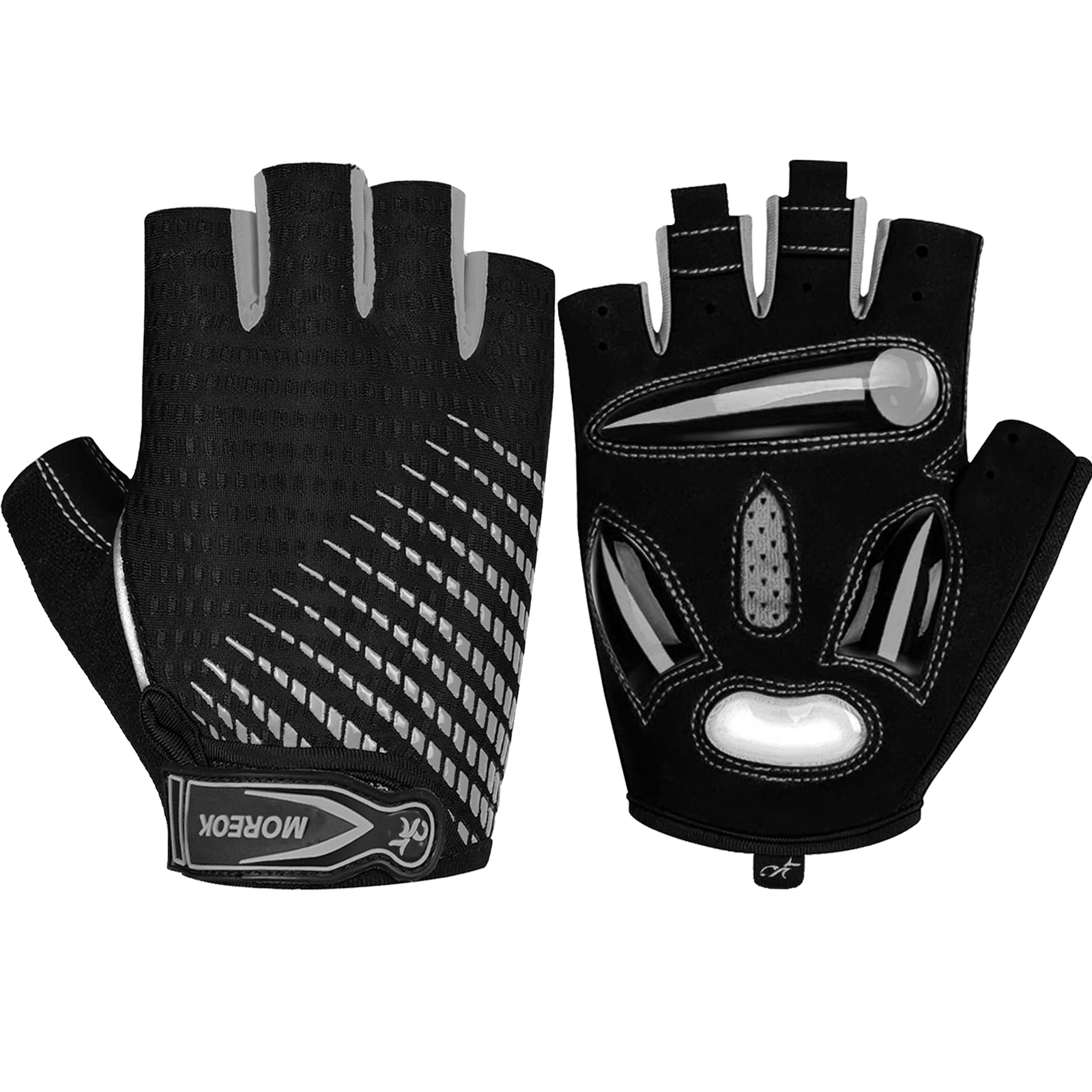 Mordook-男性と女性のためのハーフフィンガーバイクグローブ、ジェルパッド、5mm、衝撃吸収、マウンテンバイク、ロード、サイクリング