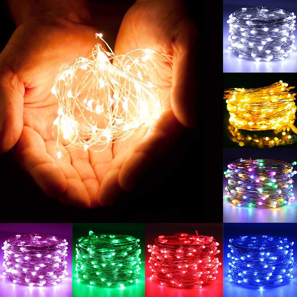 Guirxiété lumineuse USB décorative en fil de cuivre, lumière dégradée, décoration d'intérieur, Noël, mariage