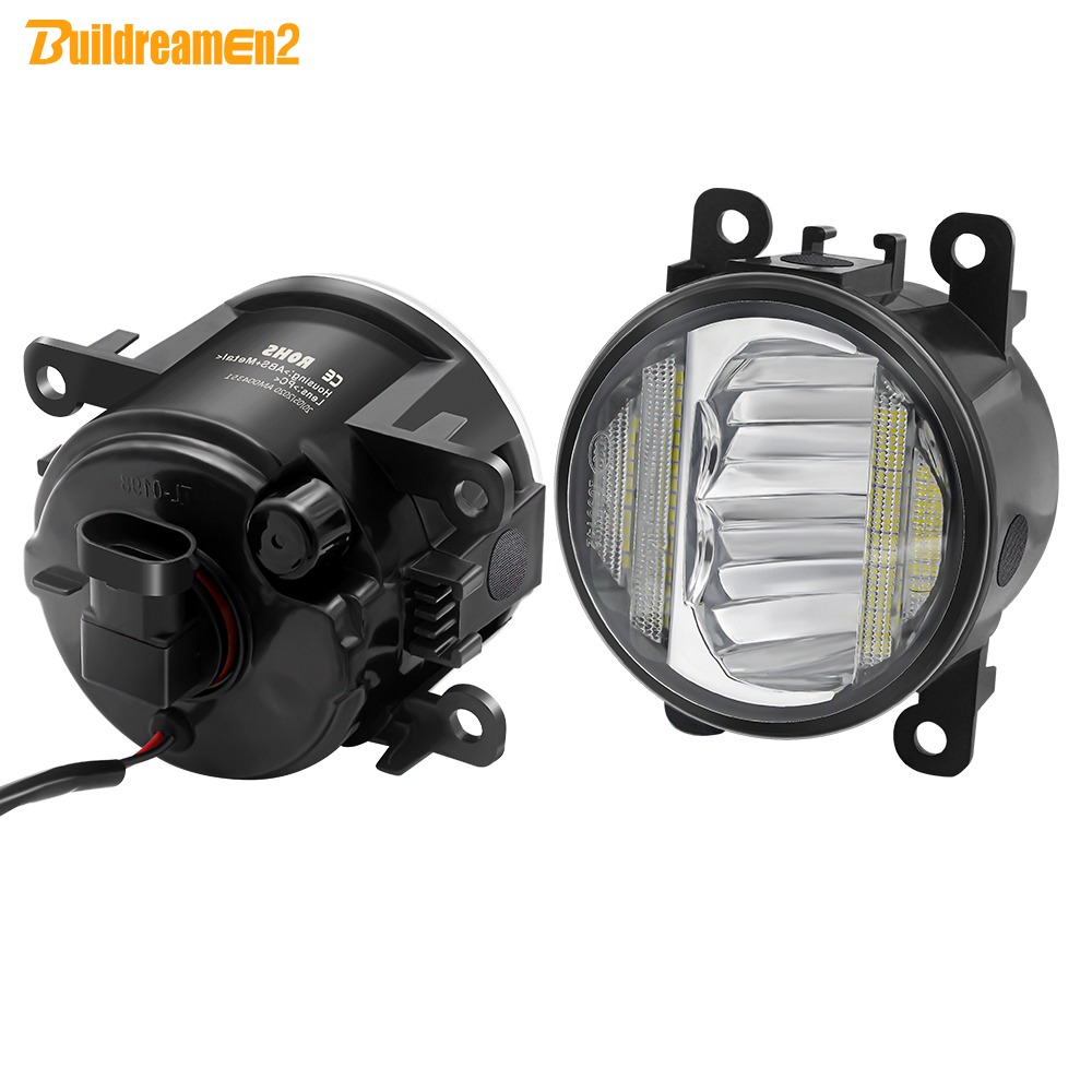 Conjunto de luz de neblina led 2 em 1, lâmpada diurna drl para renault duster clio trafic megane scenic kadja twingo lodgy sandero