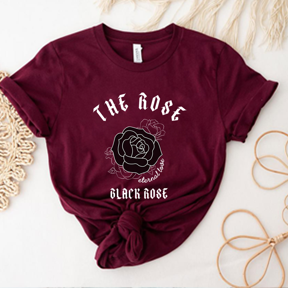 Camisetas de concierto Retro The Rose Kpop, camisetas de Rock coreano, Top Y2k, Tops de manga corta Unisex, regalo de Rosa Negra