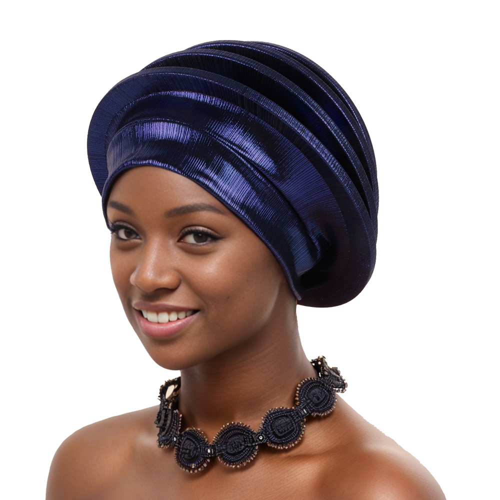 Elegancki spiralny Beret dla kobiet afrykańska dama okłady na głowę kobiece berety Turban Nigeria nakrycie głowy wesele Gele