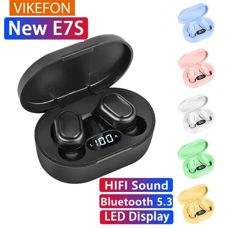 E7S TWS Drahtlose Kopfhörer Bluetooth Kopfhörer Steuerung Sport Headset Wasserdichte Mikrofon Musik Kopfhörer Arbeit Auf Alle Smartphones