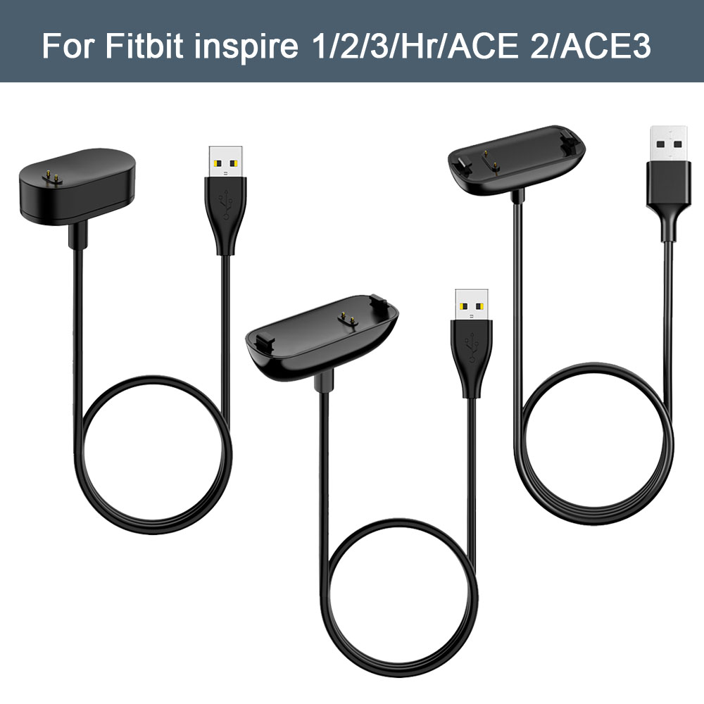 Зарядное устройство USB 100 см для Fitbit Inspire/inspire 2/inspire 3, зарядный кабель, зажим для шнура, док-станция для зарядного устройства Fitbit Inspire HR/ACE 2/ACE 3