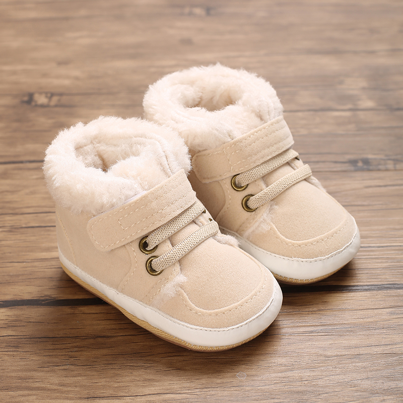 Haizhiw 0-18m novo inverno bebê meninos meninas alta topos tênis de borracha antiderrapante sola velo para o calor infantil sapatos recém-nascidos
