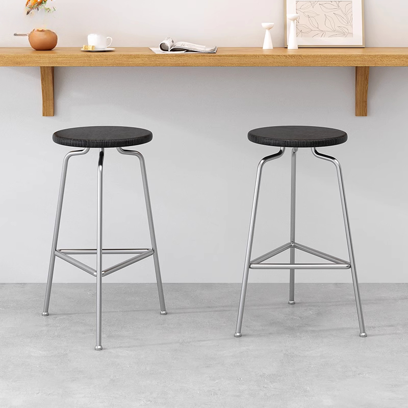 Silla de comedor minimalista nórdica, taburete de diseño para el hogar, taburete elevado con marco de hierro, muebles contemporáneos simples y versátiles