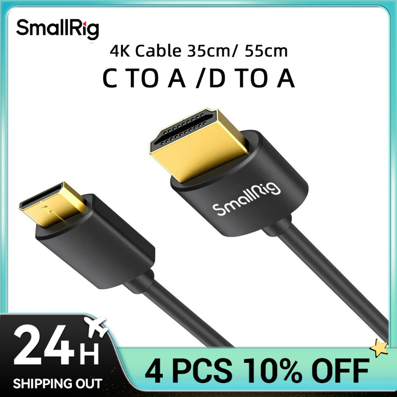 SmallRig Ultra Slim Kecepatan Tinggi 4K Kabel Mini Berukuran Ke Penuh C Ke A /D Ke A/35Cm/ 55Cm untuk Sony/untuk Nikon/untuk Canon