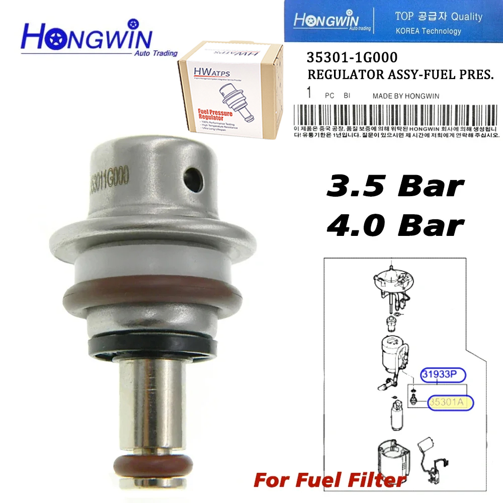 35301-1G000 353011 Regulador de presión de combustible G000 compatible con Hyundai KIA Accent Veracruz Tucson I30 Elantra Rio 31380-3R600 35301 1G000