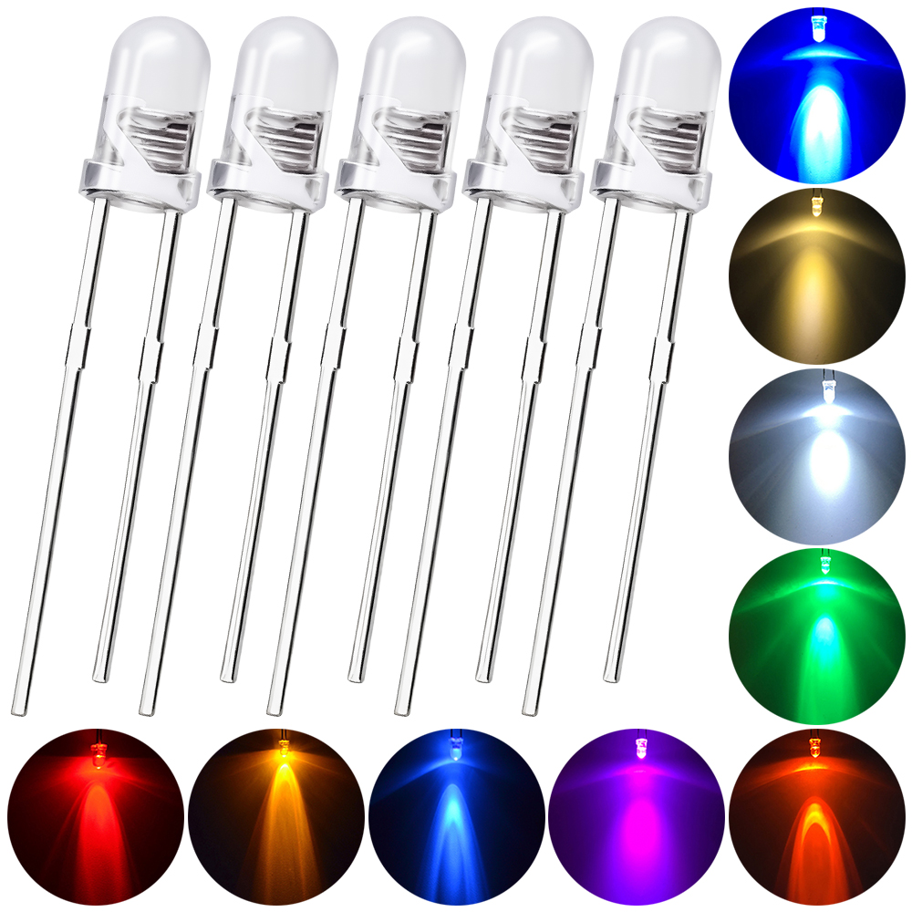 1000 pièces F3 3mm rond blanc rouge jaune bleu vert Kit d'assortiment de diodes électroluminescentes ampoule lampe à LED composant électronique