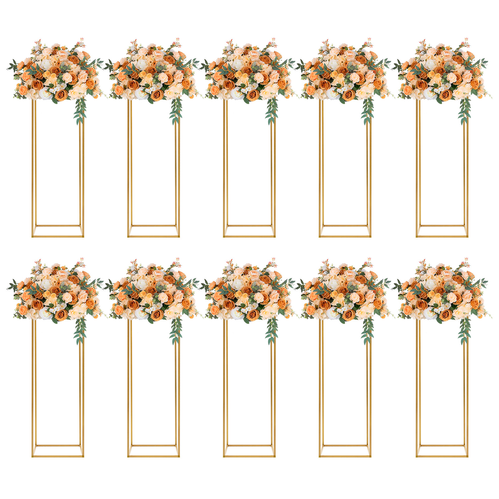 Soporte de flores de 80cm/31,49 pulgadas, soporte de columna de Metal para boda, jarrones de suelo de carretera para fiesta, cumpleaños, eventos, decoración del hogar, 10 Uds.