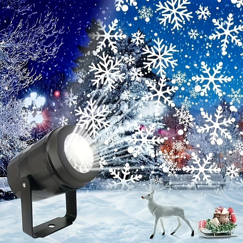 1pc LED スノーフレーク投影ライト、USB 電源回転スノーフレーク、クリスマス、ハロウィン、冬の雪をシミュレート、情熱パーティー用