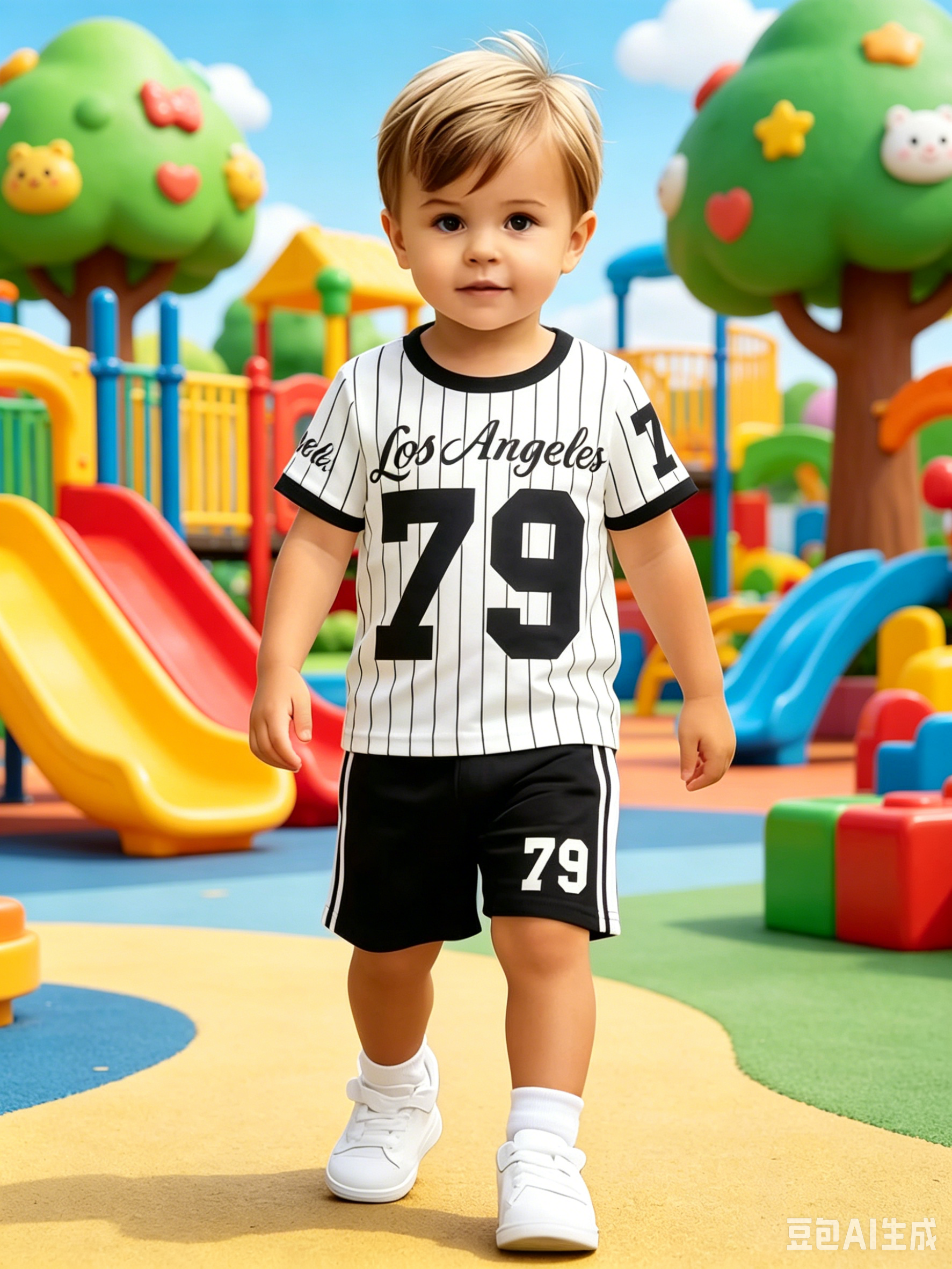 Set Olahraga Anak Baru 2026 Jersey Baseball Los Angeles Nomor 79 Kaos Bergaris + Celana Pendek 2pcs Pakaian untuk Anak Laki-laki Perempuan Kasual Musim Panas