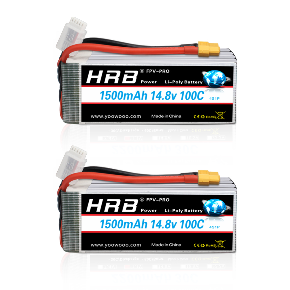 HRB 14.8V 1500mah Lipo 4S 100C RC Battery with XT60 Connector for RC Airplane fpv drones rc car truck tack RC Boat