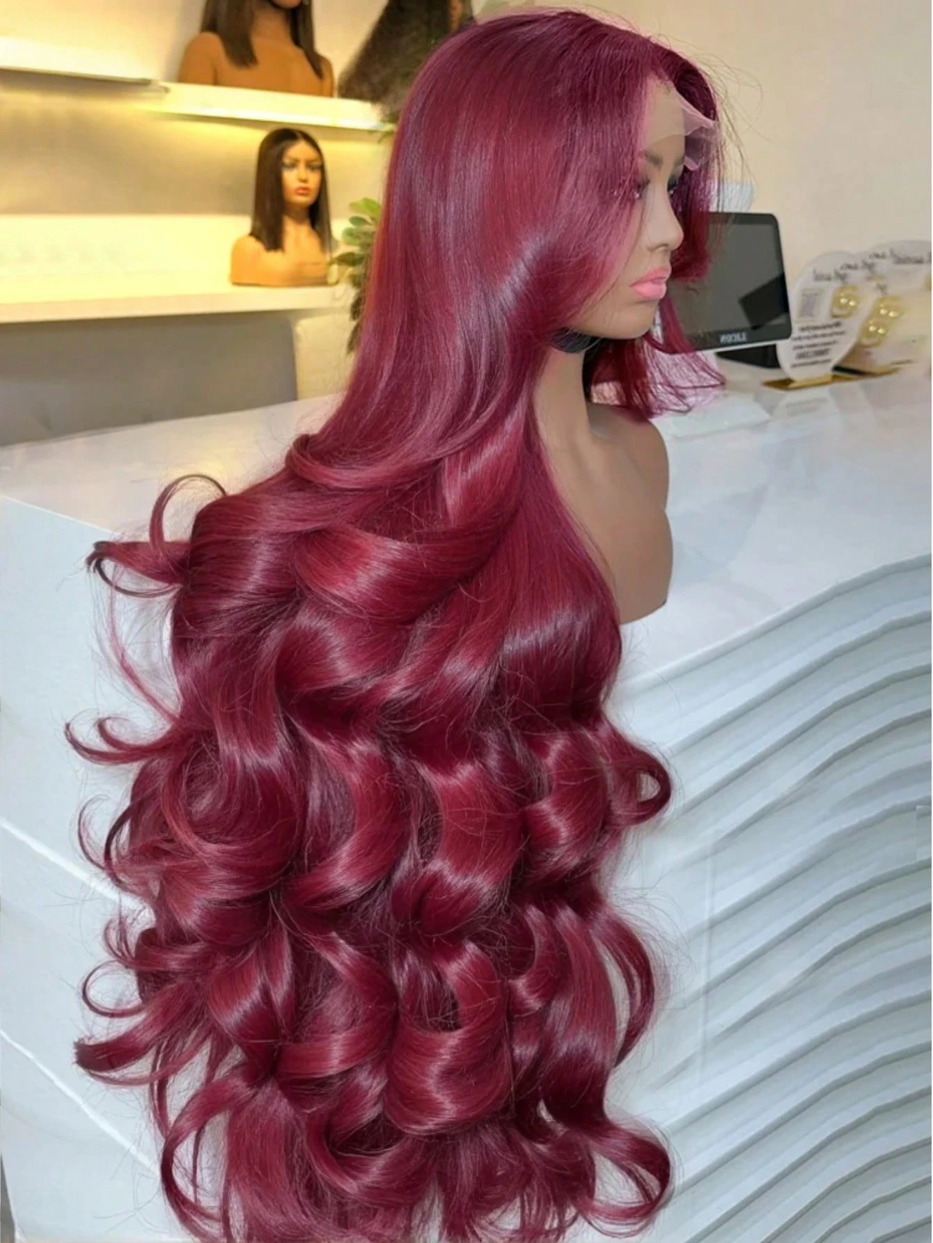 30 32 Inch Burgundy Wig Human Hair 250% Density 99j Burgundy 13x4 HD Body Wave Lace Front Wigs Human Hair Pre Plucked Brazilian Virgin HD Transparent Lace Frontal Wigs For Women