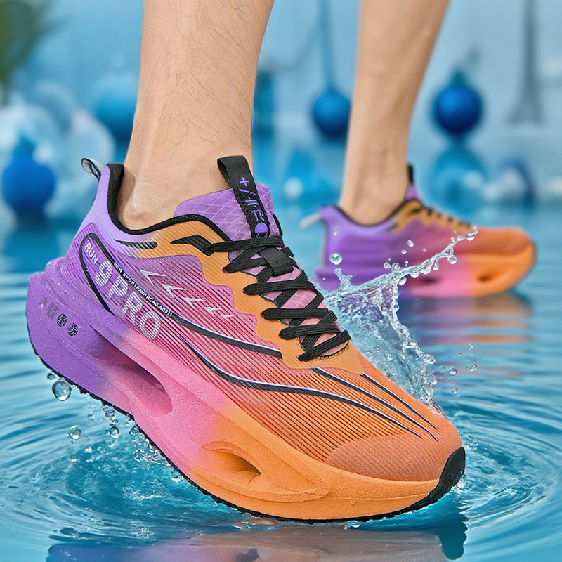 Sepatu Pria 9PRO Sepatu Lari Maraton Bantalan Kerangka Papan Karbon Sepatu Tenis Olahraga Latihan Kebugaran Luar Ruangan Wanita