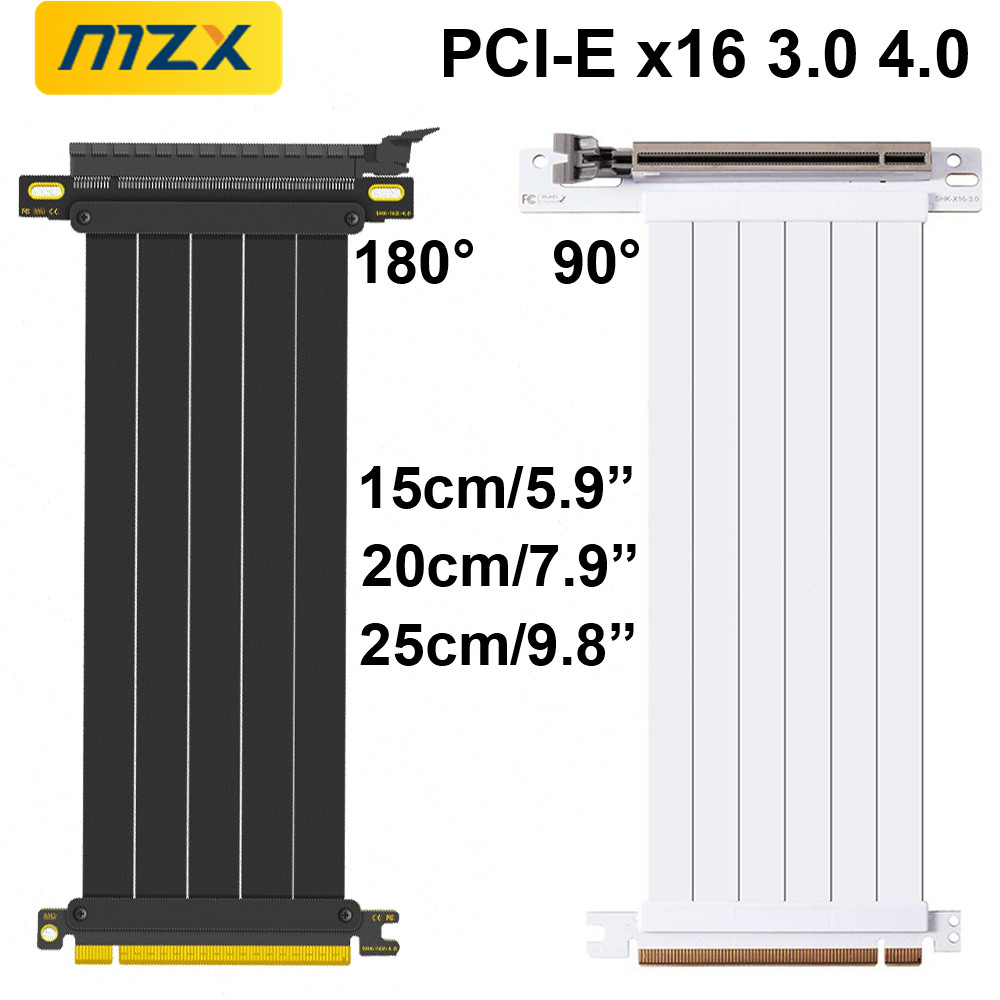MZX PCIE 4.0 3.0 16X Riser Kabel 90/180 Graden Mount Video Grafische Kaart Uitbreiding PCI Flexibele GPU Koord ITX Computer Connector