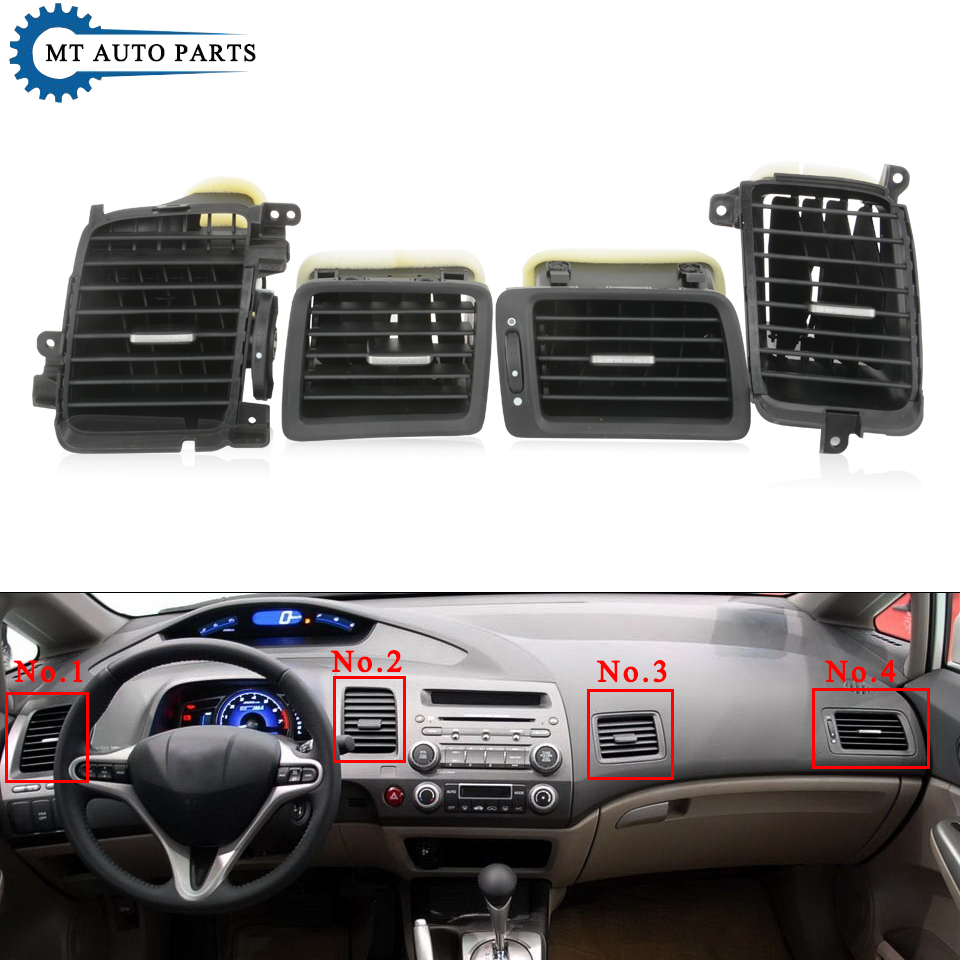 Mcap-salida de ventilación de aire acondicionado para coche, accesorio para HONDA CIVIC FA1, FD1, FD2, 2006, 2007, 2008, 2009, 2010, 2011, lado del conductor